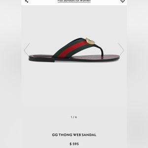 Gucci thong sandals 38.5
